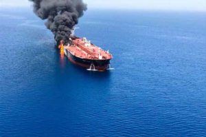 japanese tanker on fire