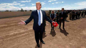 President Donald Trump visiting US-Mexico border