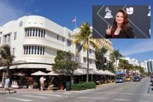 arte deco building and gloria estefan