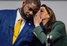 Byron Donalds Leads Florida Governor Race Odds â But There’s a Catch Congressman Byron Donalds and Erika Donalds attend a campaign roundtable at Miami-Dade College during his 2026 Florida Governor campaign.