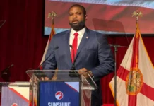 Collins, Renner Target Byron Donalds at Florida GOP Convention After Debate Is Scrapped Byron Donalds addresses Republicans during the Florida GOP Sunshine State Showdown in Hollywood.