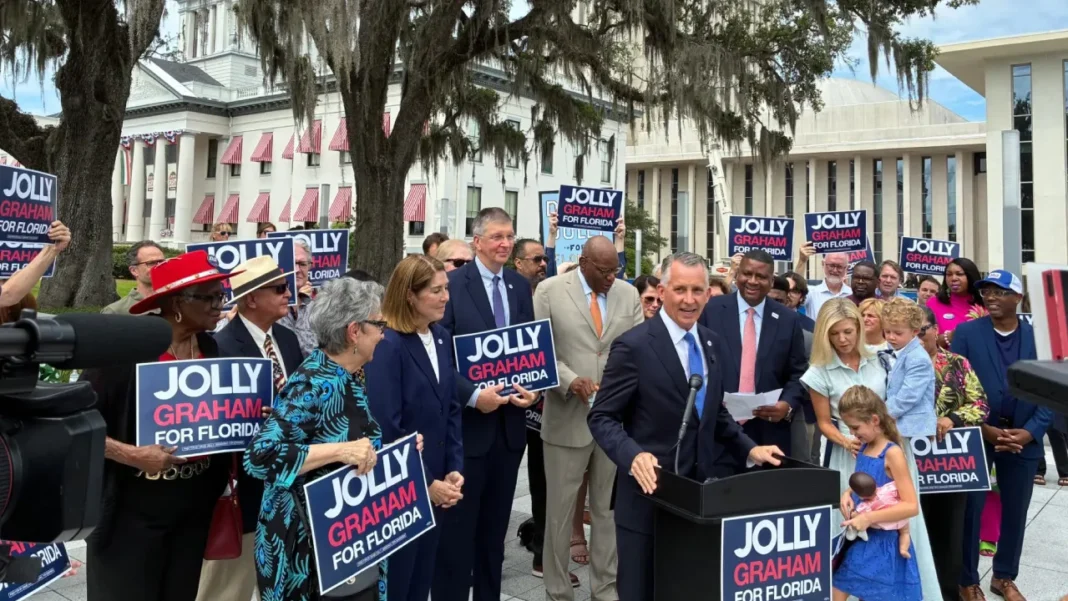 David Jolly Taps Gwen Graham as Running Mate in Bid for Florida Governor David Jolly and Gwen Graham announce their ticket for Florida's 2026 governor race in Tallahassee.