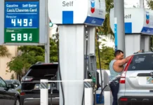 Florida Gas Prices Fall 32 Cents as Holiday Travelers Get a Break at the Pump Drivers fueling up at a Florida gas station ahead of the Fourth of July holiday