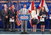 Florida AG Announces Record Human Trafficking Enforcement Efforts Across State Florida law enforcement officials discuss statewide human trafficking enforcement efforts during a press conference.
