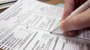 Florida homeowner reviewing a property tax bill before the 2026 election