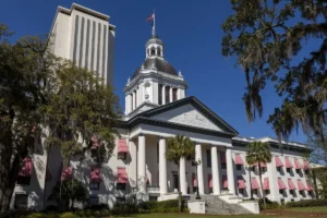 Florida Capitol building in Tallahassee as lawmakers debate a property tax amendment.