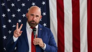 Florida Lt. Gov. Jay Collins discusses the 2026 governor's race during a campaign event.