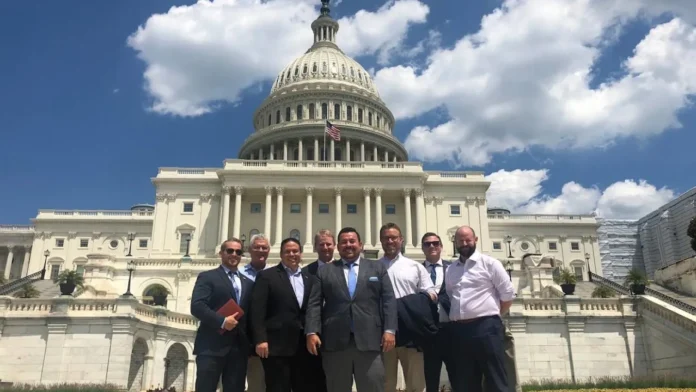 abc-florida-gulf-coast-congressional-endorsements-capitol-2026 Members of the ABC Florida Gulf Coast Chapter pose outside the U.S. Capitol in Washington during congressional advocacy efforts.