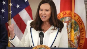 U.S. Sen. Ashley Moody speaks during a public event as a new UNF poll shows her leading potential Democratic challengers in Florida's 2026 Senate race.