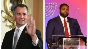 Republican Byron Donalds and Democrat David Jolly campaign during Florida's 2026 governor's race.