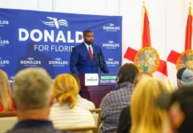 Byron Donalds Rejects GOP Primary Debate Calls as Florida Governor’s Race Intensifies Byron Donalds speaks at a Healthy Florida Healthy Families campaign event in Clearwater.