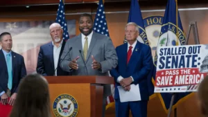 Rep. Byron Donalds announces the Protecting Ratepayers Act at a U.S. Capitol press conference.