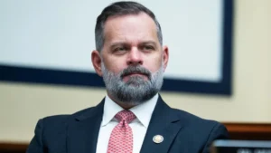 U.S. Rep. Cory Mills during a House committee hearing as reports emerge of a Justice Department investigation.
