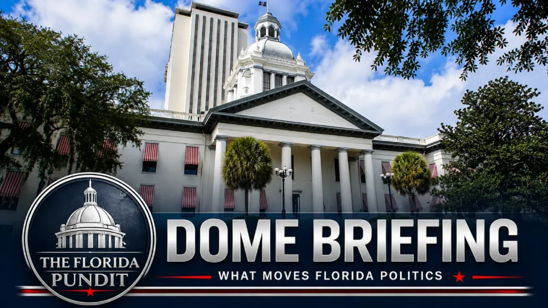 DOME Weekend: Florida Primary Countdown, Data-Center Text and CD-7 Debate Florida Capitol dome with DOME Weekend branding for August 2, 2026