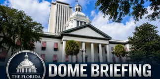 DOME Briefing: Florida Politics Midday Update | July 18, 2026 DOME Briefing by The Florida Pundit featuring the Florida Capitol in Tallahassee.
