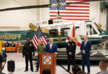 Florida Awards $32.8 Million to Local Agencies for Immigration Enforcement Florida CFO Blaise Ingoglia joins Collier County law enforcement officials during an immigration-enforcement funding announcement.