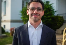Florida Judge Rules James Fishback Can Remain on Republican Governor Primary Ballot James Fishback, Republican candidate for Florida governor, outside a government building.