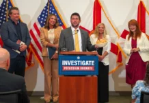 Florida AG James Uthmeier Subpoenas General Mills in Potassium Bromate Investigation Florida Attorney General James Uthmeier speaks at a podium about the potassium bromate investigation