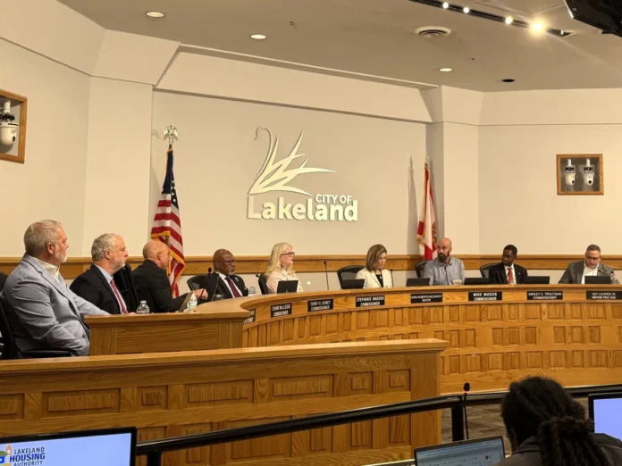 Lakeland City Commission meets to consider a proposed one-year moratorium on large-scale data center developments in Lakeland, Florida.