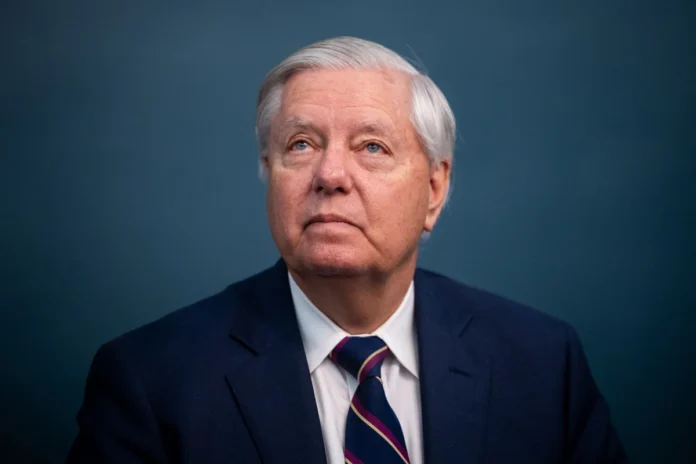 U.S. Sen. Lindsey Graham of South Carolina speaks to reporters.